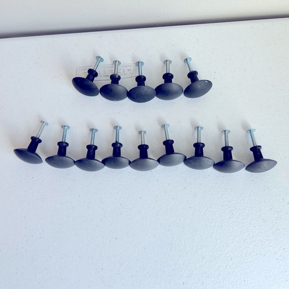 Set of 14 Dark Grey Industrial Look Cabinet Knobs - Picture 2 of 5
